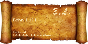 Bohn Lili névjegykártya